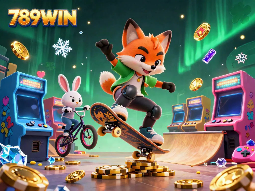 Elevate your gaming with 789WIN's vibrant casino-themed adventure featuring dynamic cartoon characters.