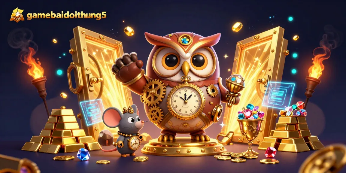 Engage in thrilling gameplay at gamebaidoithuong5 with this vibrant casino scene showcasing exciting treasures.