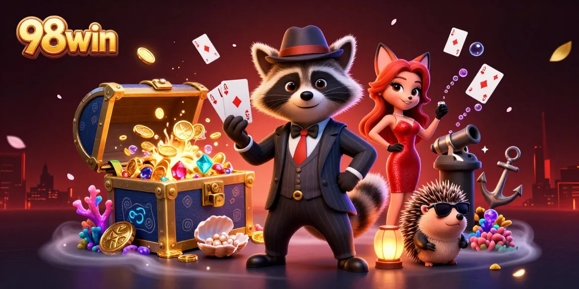 Experience 98win with thrilling casino gameplay featuring vibrant characters and engaging elements.