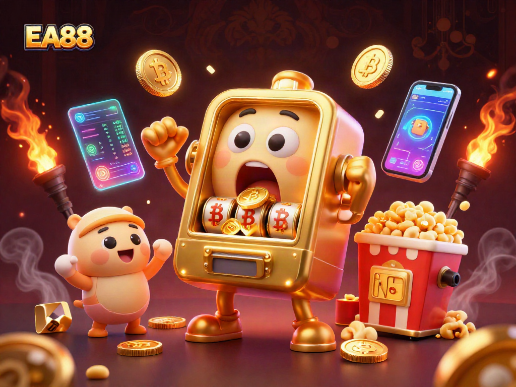 Spin the EA88 slot machine and watch coins burst forth as you gain winnings!
