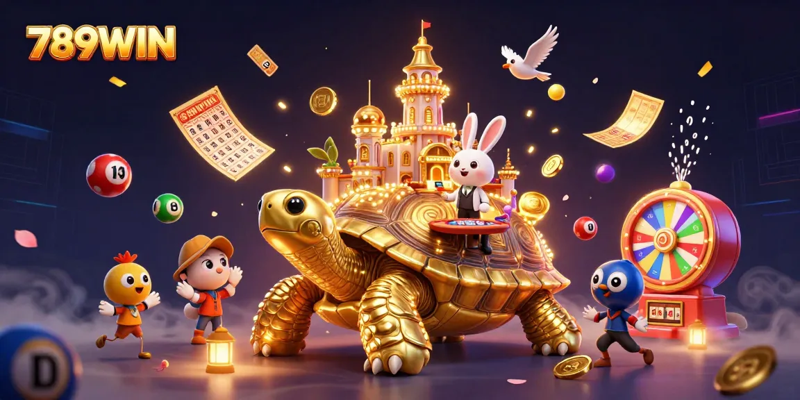 Experience thrilling wins with 789WIN at an animated casino scene filled with vibrant games.