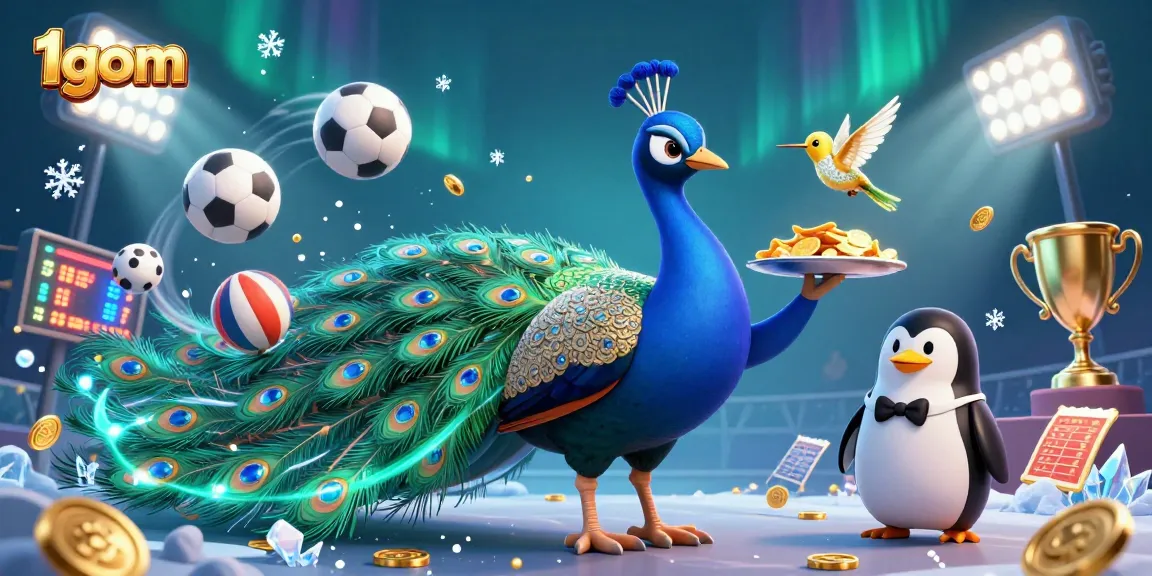 Experience the thrill of 1gom with dynamic sports elements and colorful characters in this illustration.