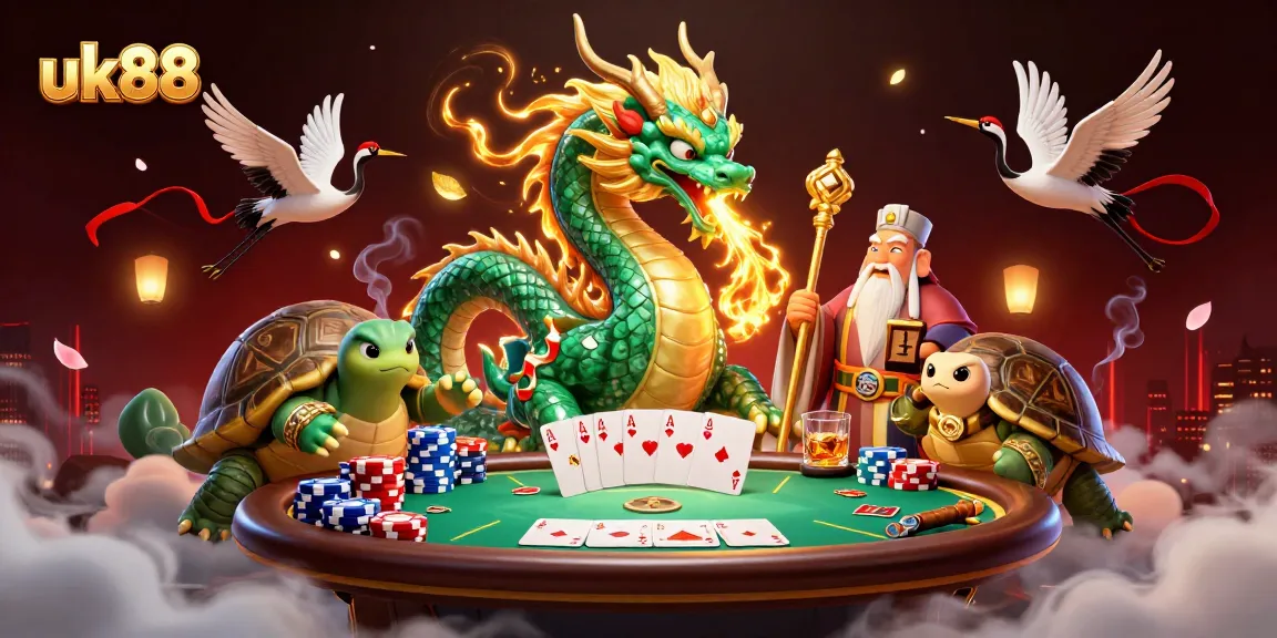 Experience the thrill of gambling with uk88 as a dragon bursts with golden fire!