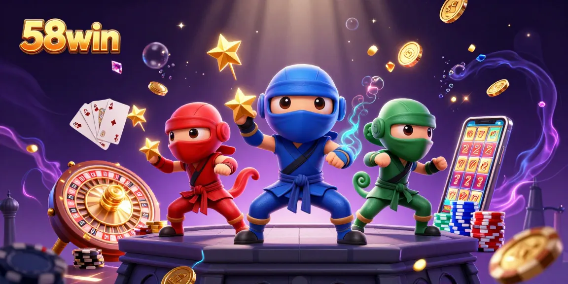 Experience thrilling gameplay in 58win with chameleons amidst dazzling casino elements.