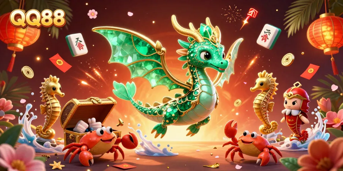 Engage in thrilling gameplay at QQ88, featuring a mystical sea dragon and treasure elements.
