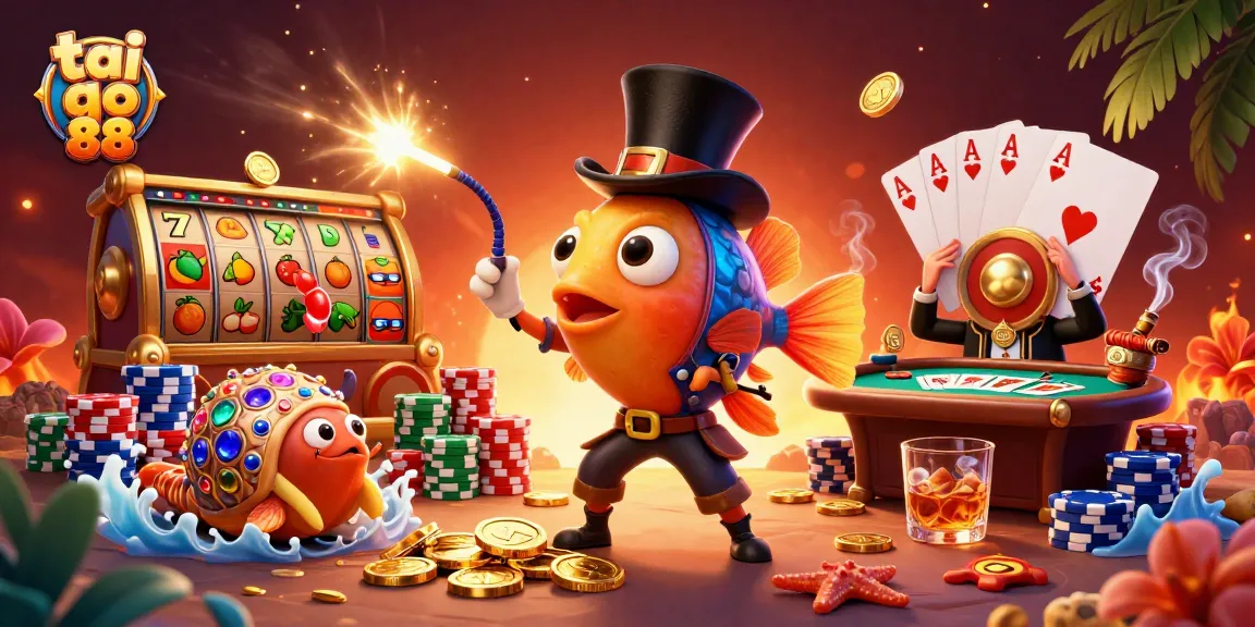 Spin and win at tai go 88 with a vibrant underwater casino adventure featuring ocean-themed characters.