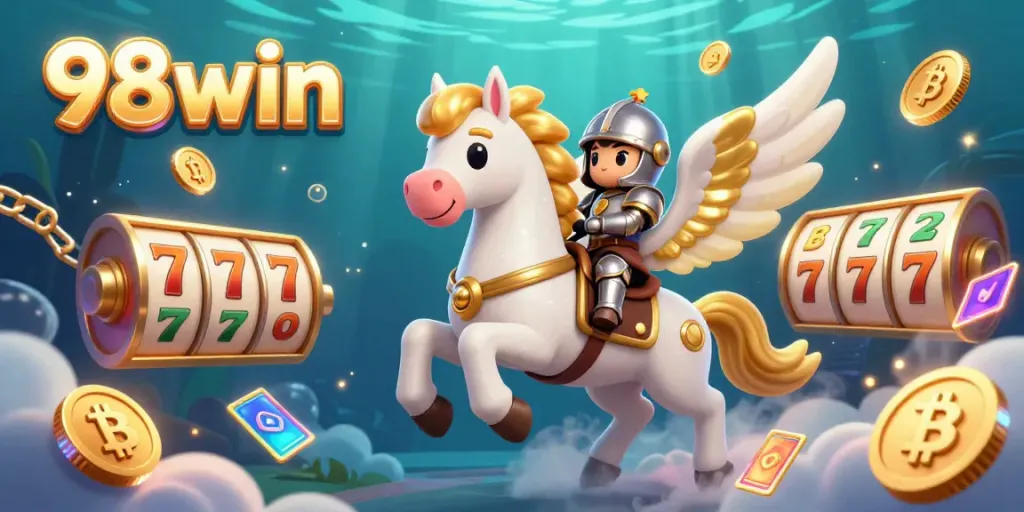 Experience whirlwind excitement at 98win's dynamic gaming with slots and characters in vivid 3D.