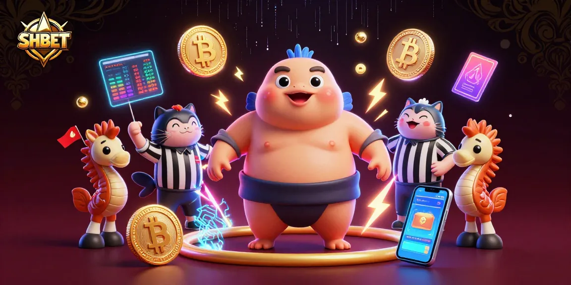 Engage in winning strategies at SHBET with a vibrant cartoon casino illustration.
