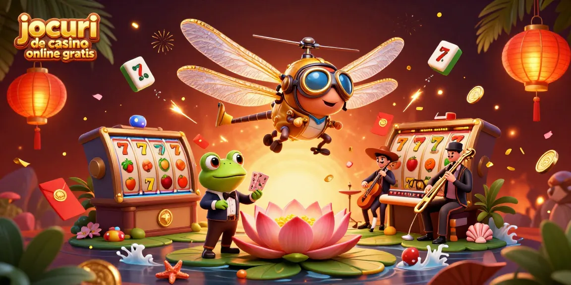 Jocuri de casino online gratis animate pe o platformă vibrantă, cu elemente de păcănele și mari câștiguri.