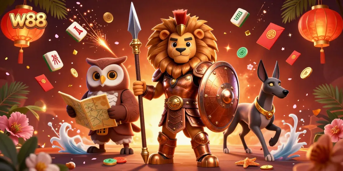 w88 showcases thrilling gameplay with vibrant characters and casino-themed elements for a rich gaming experience