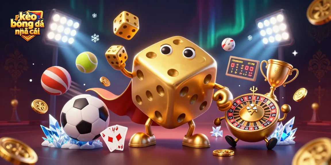Engage in epic gameplay with kèo bóng đá nhà cái in an immersive 3D illustration featuring dynamic sports elements.