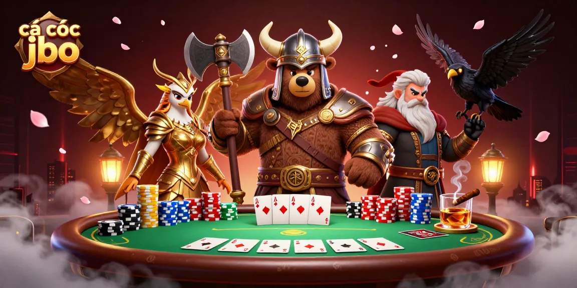 Experience cá cược jbo excitement with a vibrant 3D illustration showcasing dynamic casino action.