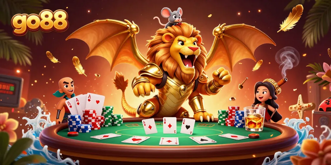 Experience exciting gameplay at go88 with dynamic poker action amidst vibrant casino elements.