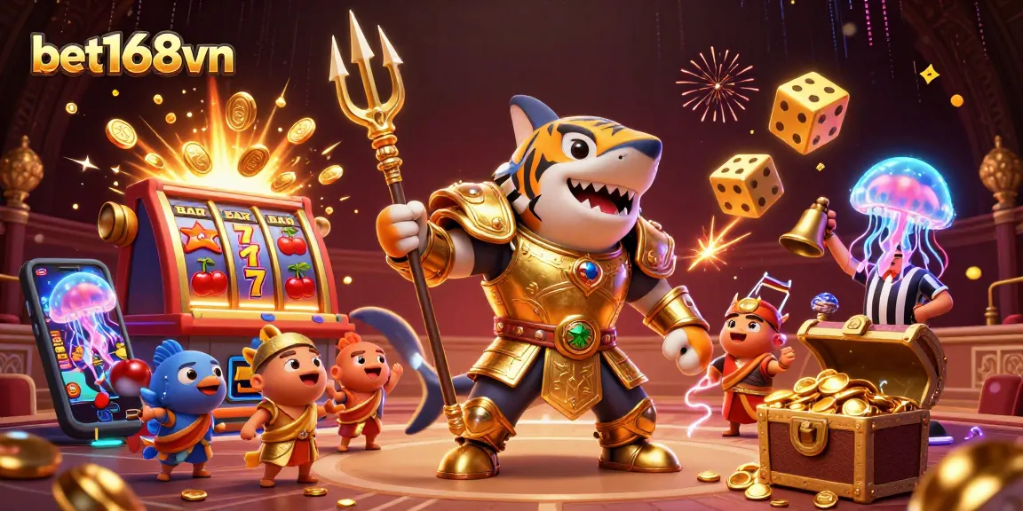 Experience excitement at bet168vn with a dynamic underwater casino scene featuring jackpot symbols and a thrilling atmosphere.