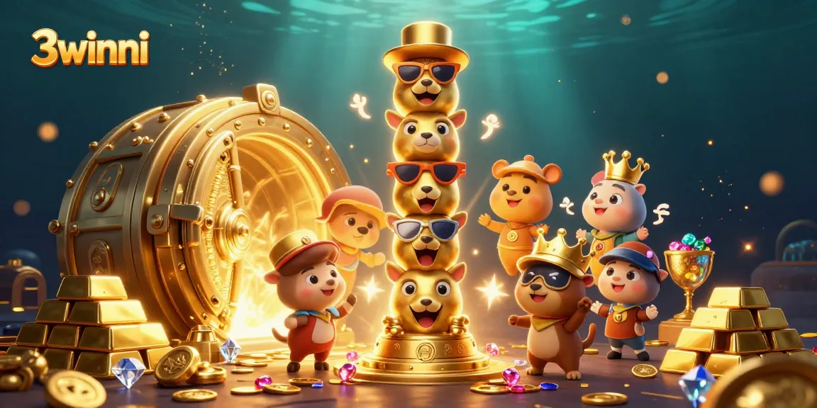 Experience the thrill of winning with 3winni's vibrant, engaging casino scene filled with treasures.